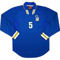 1996-97 Italy Player Issue Home L/S Shirt #5 (Costacurta) (Excellent) L