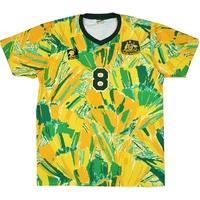 1992 Australia Match Worn Olympic Qualification Home Shirt #8 (Okon) v Holland