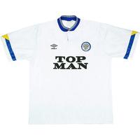 1990 91 leeds united home shirt good l