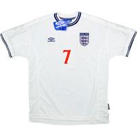 1999 01 england home shirt beckham 7 wtags m