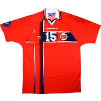 1998 Norway U-21 European Championship Match Worn Home Shirt Hagen #15 (v Holland)