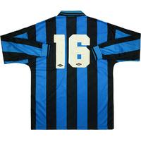 1994-95 Inter Milan Match Issue Home L/S Shirt #16