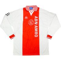 1995 96 ajax match issue champions league home ls shirt 5 bogarde