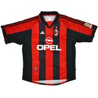 1998 00 ac milan home shirt very good xl