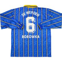 1995-96 Werder Bremen Match Issue Away L/S Shirt Borowka #6