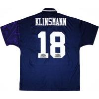 1994-95 Tottenham Away Shirt Klinsmann #18 XL