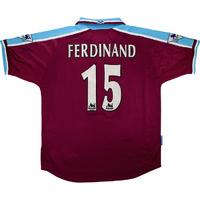 1999 00 west ham match issue home shirt ferdinand 15