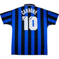 1996 97 inter milan match worn home shirt carbone 10 v man utd