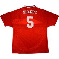 1994-96 Manchester United Home Shirt Sharpe #5 (Good) XL