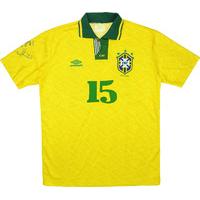 1991-93 Brazil Match Issue Home Shirt #15