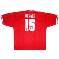 1996-98 Liverpool Home Shirt Berger #15 (Very Good) XL