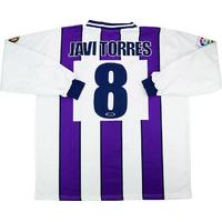 1999 00 real valladolid match worn home ls shirt javi torres 8 v barce ...