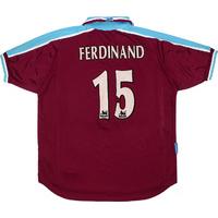 1999-01 West Ham Home Shirt Ferdinand #15 (Good) L