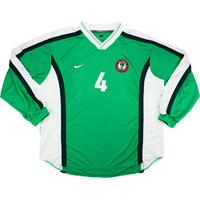1998 nigeria match worn home ls shirt 4 kanu v germany