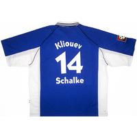 1998-99 Schalke Match Issue Home Shirt Kliouev #14