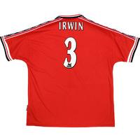 1998-00 Manchester United Home Shirt Irwin #3 XXL