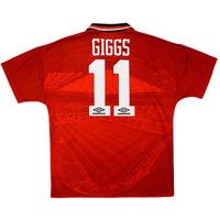 1994 96 manchester united home shirt giggs 11 excellent m