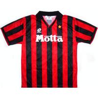 1993 94 ac milan home shirt excellent m