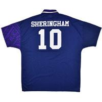 1994-95 Tottenham Away Shirt Sheringham #18 (Excellent) XL
