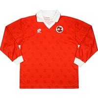 1995 Switzerland Match Worn Home L/S Shirt #13 (Vega) v England