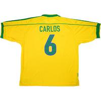 1998-00 Brazil Home Shirt Carlos #6 XL