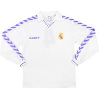 1989-90 Real Madrid Match Issue Home L/S Shirt #4