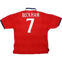 1999-01 England Away Shirt Beckham #7 (Excellent) Y