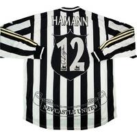 1998-99 Newcastle Match Issue Home L/S Shirt Hamann #12