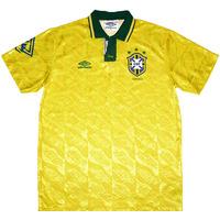 1991-93 Brazil Player Issue Home Shirt L