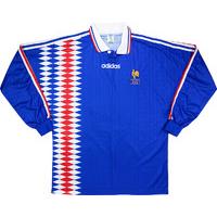 1995 France Match Worn Home L/S Shirt #17 (Ouédec) v Holland