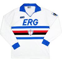 1990-91 Sampdoria Away L/S Shirt S.Boys