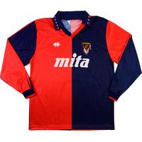 1991 92 genoa match worn uefa cup home ls shirt 9 iorio v ajax