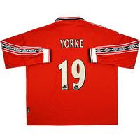 1998-00 Manchester United Home L/S Shirt Yorke #19 (Excellent) XXL