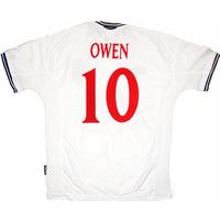 1999 01 england home shirt owen 10 excellent l