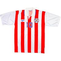 1998 Paraguay Match Issue Home Shirt #10 (Enciso) v Holland
