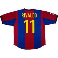 1998-00 Barcelona Home Shirt Rivaldo #11 (Very Good) M