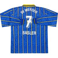 1995-96 Werder Bremen L/S Away Shirt Basler #7 (Excellent) XL