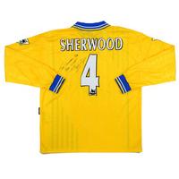 1998-99 Blackburn Match Issue Signed Away L/S Shirt Sherwood #4