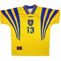 1996-98 Sweden Match Issue Home Shirt #13