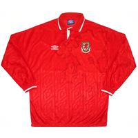 1992-94 Wales Match Issue Home L/S Shirt #7