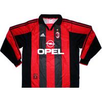 1998-00 AC Milan Home L/S Shirt (Very Good) L