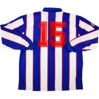 1993-95 Huddersfield Match Issue Home Signed L/S Shirt #15 (Booth)