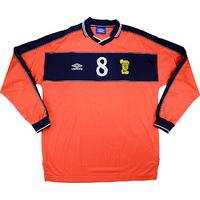 1999 Scotland Match Worn Away L/S Shirt #8 (Gemmill) v Germany