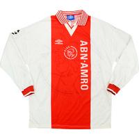 1995-96 Ajax Match Issue Champions League Home L/S Shirt #16 (Wooter) v Ferencvaros