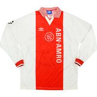 1995 96 ajax match issue champions league home ls shirt 16 wooter v fe ...