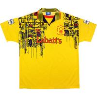 1996-97 Nottingham Forest Match Issue Umbro Cup Away Shirt #9 (Saunders) v Man Utd
