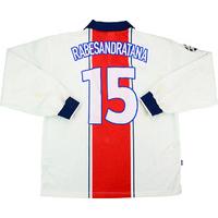 1997-98 Paris Saint-Germain Match Worn Champions League Away L/S Shirt Rabesandratana #15 (v Bayern)