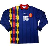 1994 Spain Match Issue Third L/S Shirt #15 (Amavisca) v Belgium