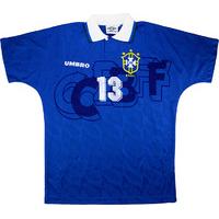 1994 Brazil Match Issue World Cup Away Shirt Mozer #13