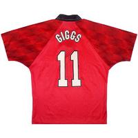 1996 97 manchester united home shirt giggs 11 very good l